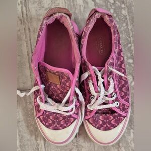 Coach Women's Patterned Pink Sneakers